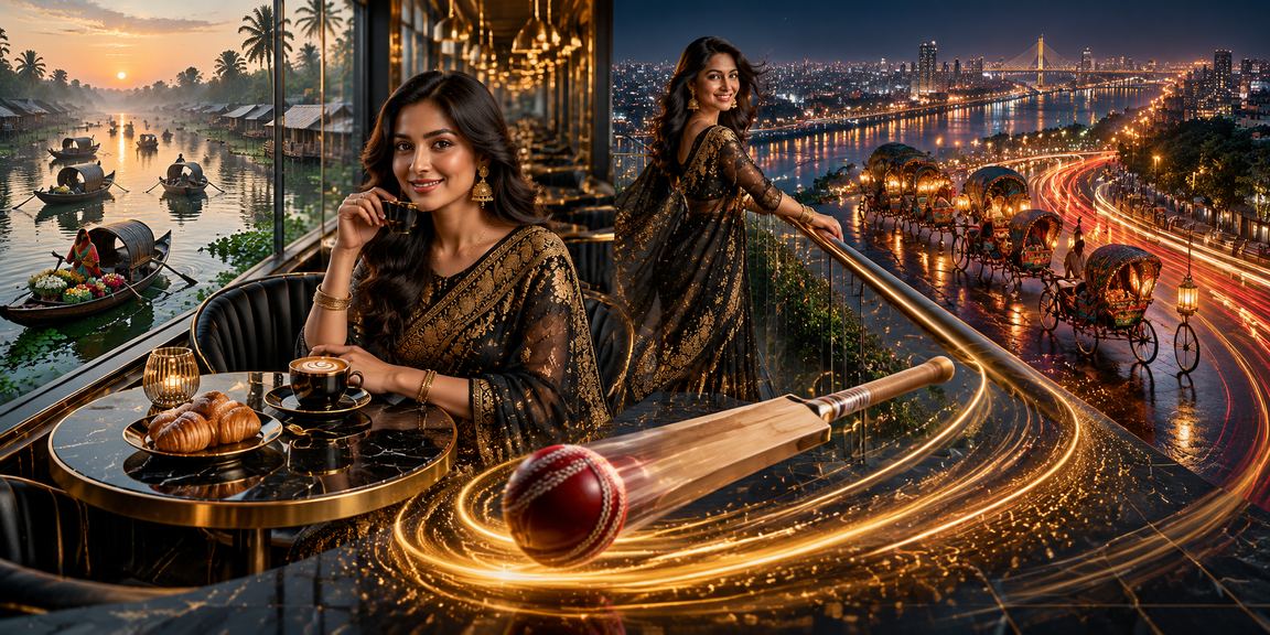 ঢাকার ক্রিকেট বেটিং রিকশার পাশে আলো
